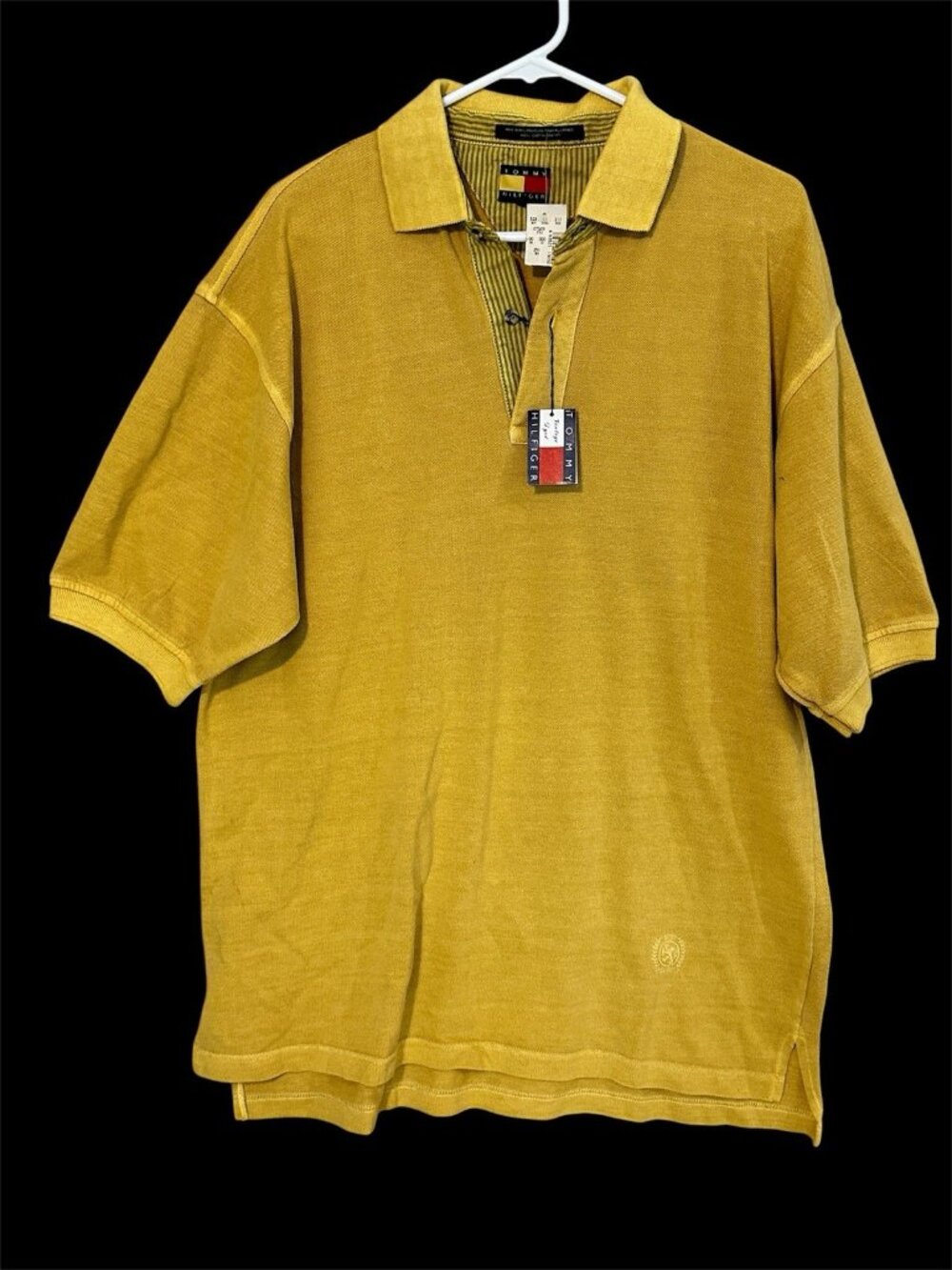 NWT Tommy Hilfiger polo men XL Vintage Dyed Short Sleeve Preppy Logo Embroidered